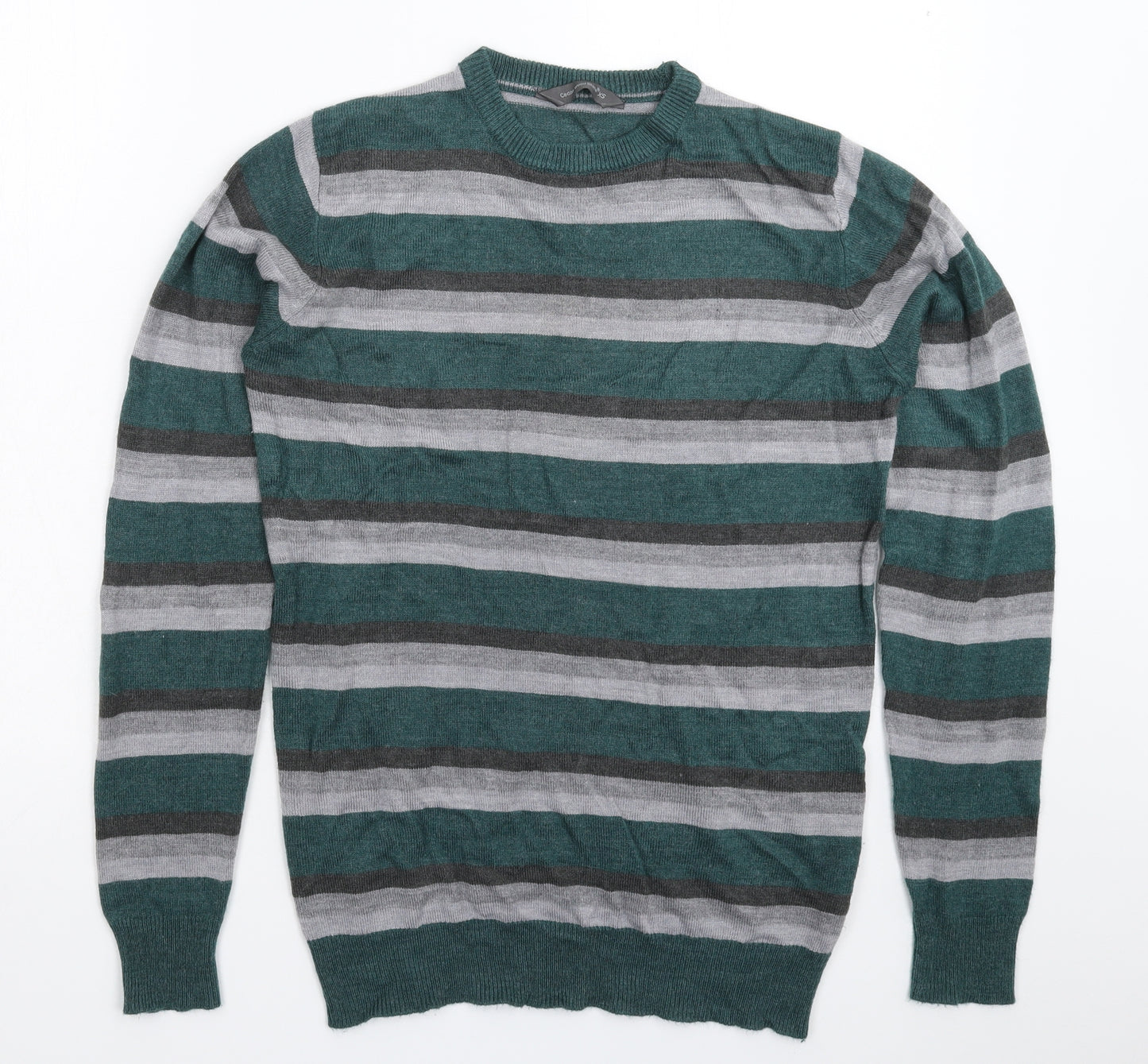 Cedar Wood State Mens Multicoloured Striped Knit Pullover Jumper Size XS