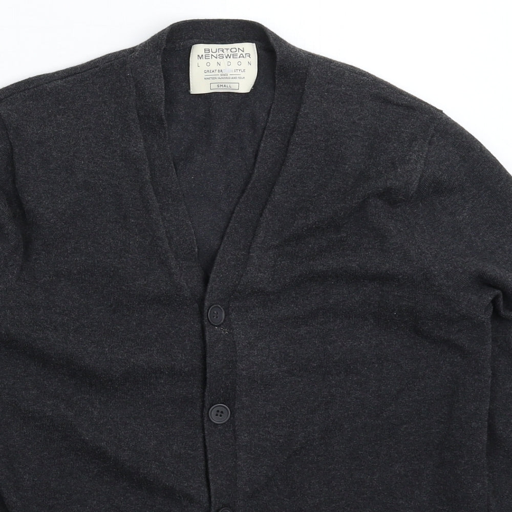 Burton Mens Grey  Knit Cardigan Jumper Size S