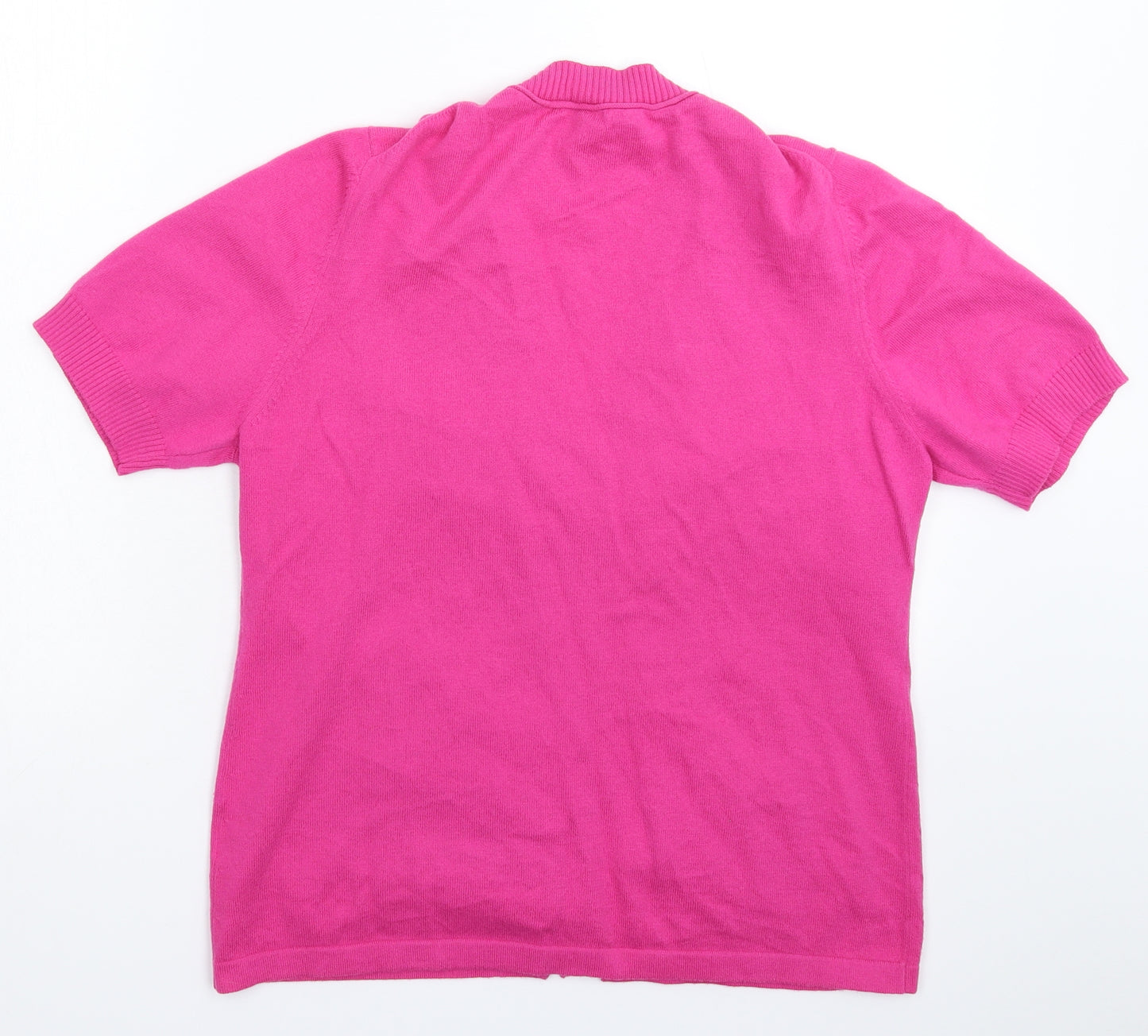 Viento Donna Womens Pink  Knit Cardigan Jumper Size L