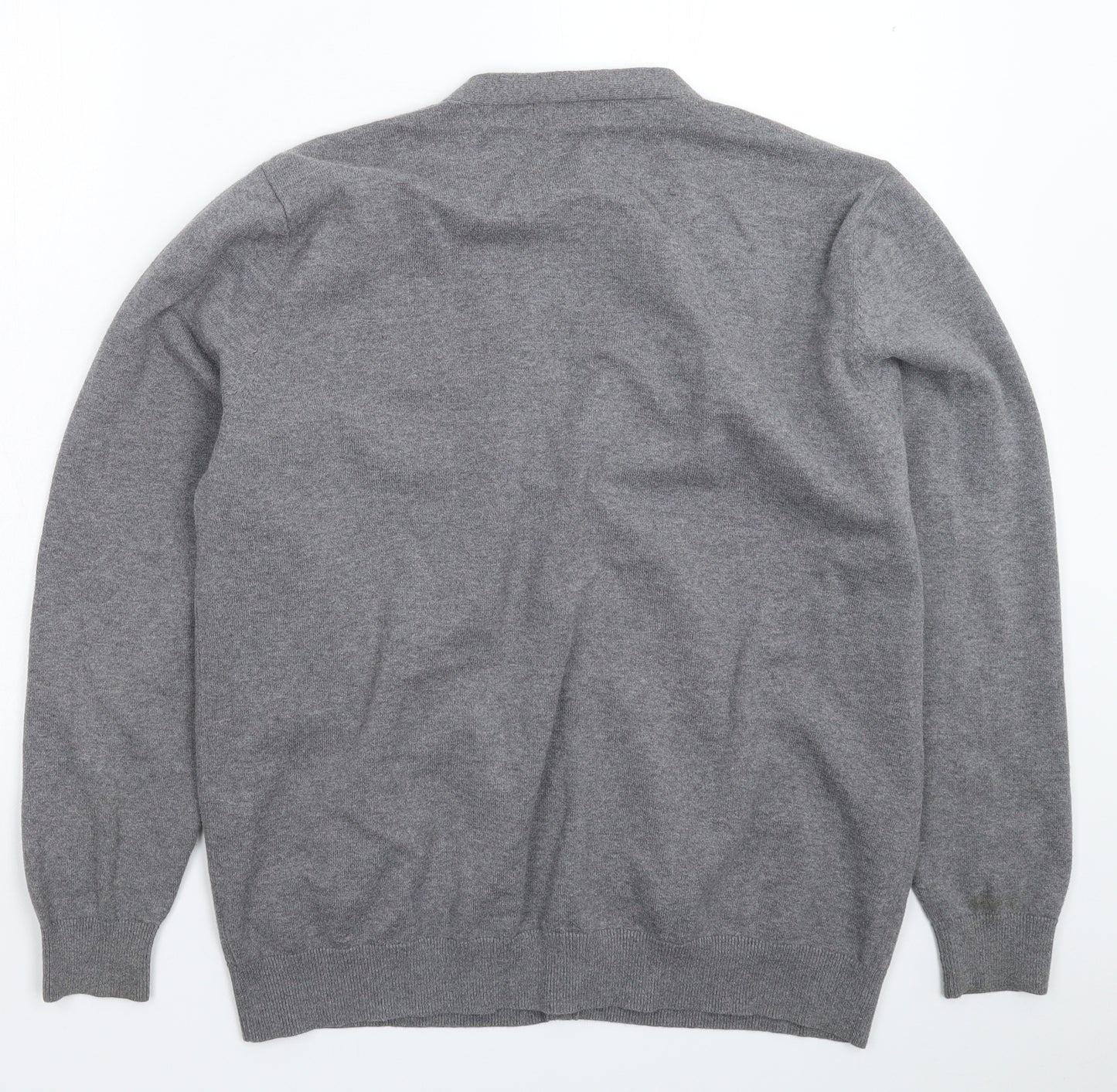 George Mens Grey  Knit Cardigan Jumper Size L