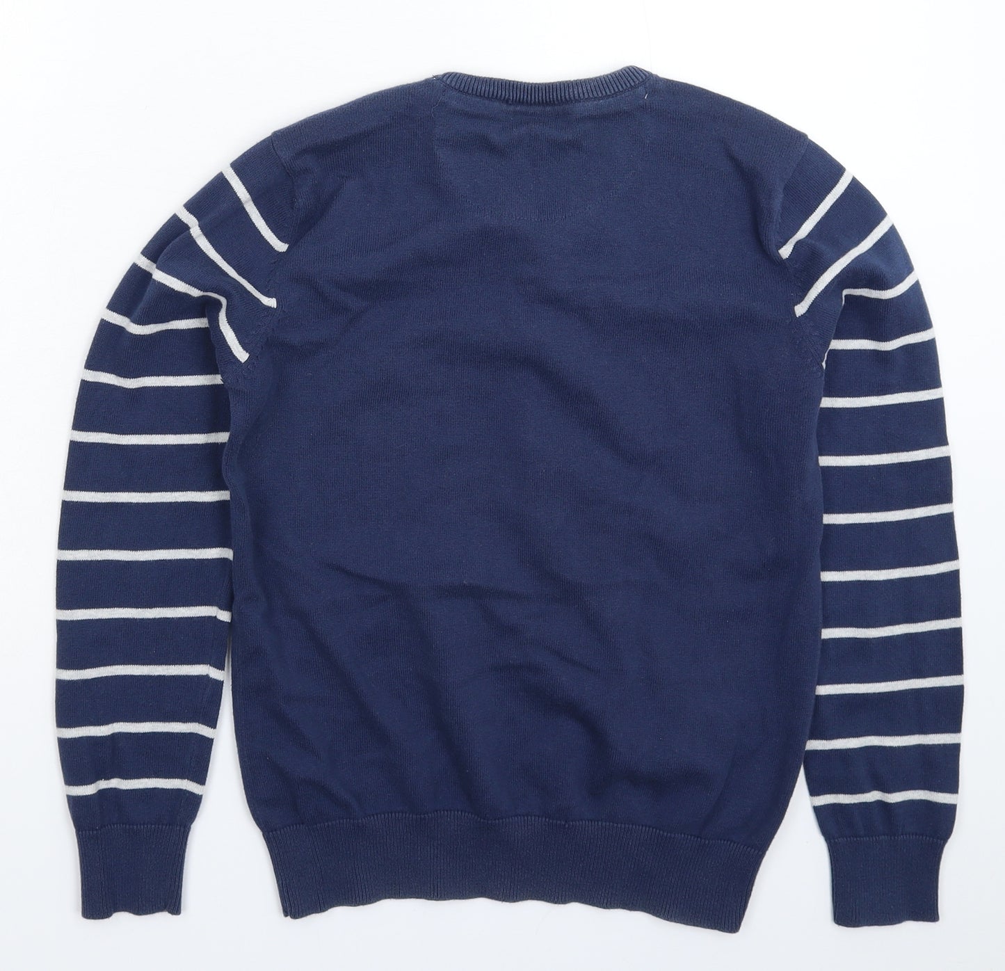 Cedar Wood State Womens Blue Striped Knit Pullover Jumper Size XS