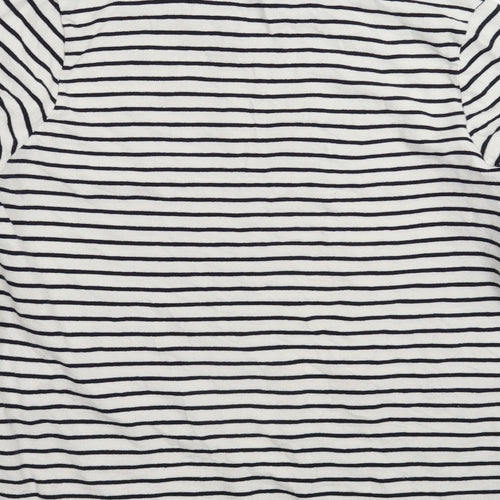 Preworn Womens White Striped Knit Pullover Jumper Size 10