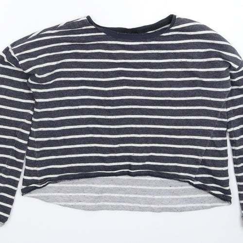 Topshop Womens Blue Striped  Basic T-Shirt Size 8
