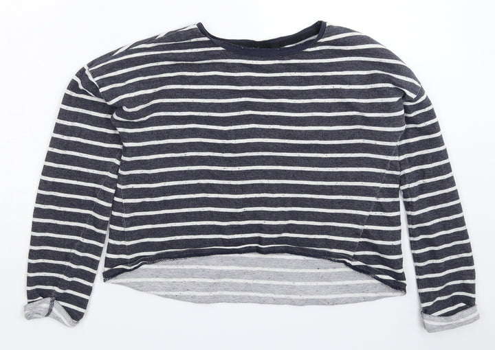 Topshop Womens Blue Striped  Basic T-Shirt Size 8