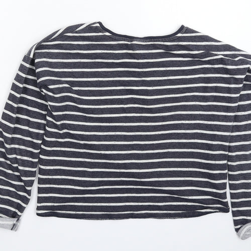 Topshop Womens Blue Striped  Basic T-Shirt Size 8