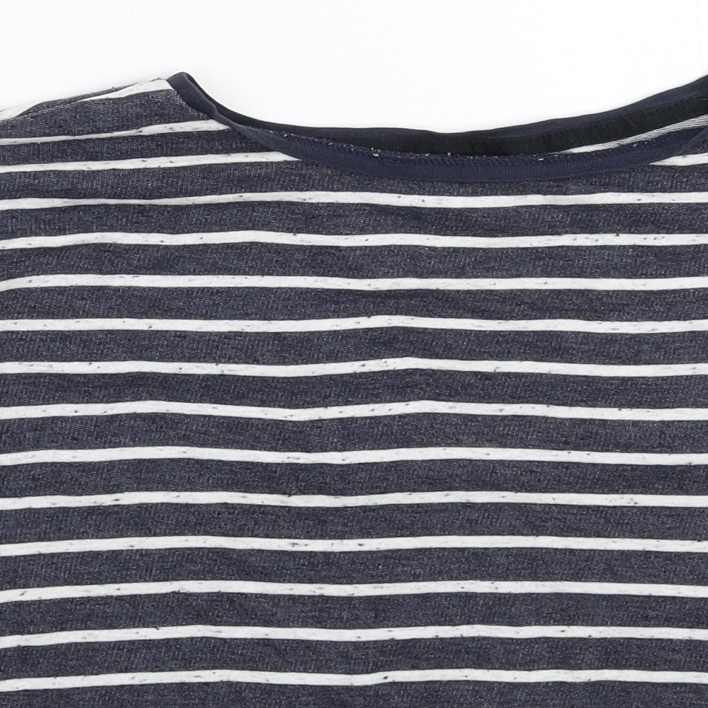 Topshop Womens Blue Striped  Basic T-Shirt Size 8