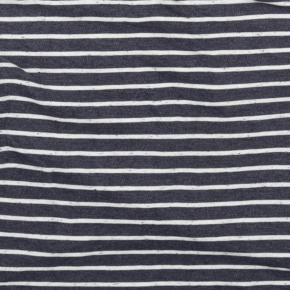 Topshop Womens Blue Striped  Basic T-Shirt Size 8