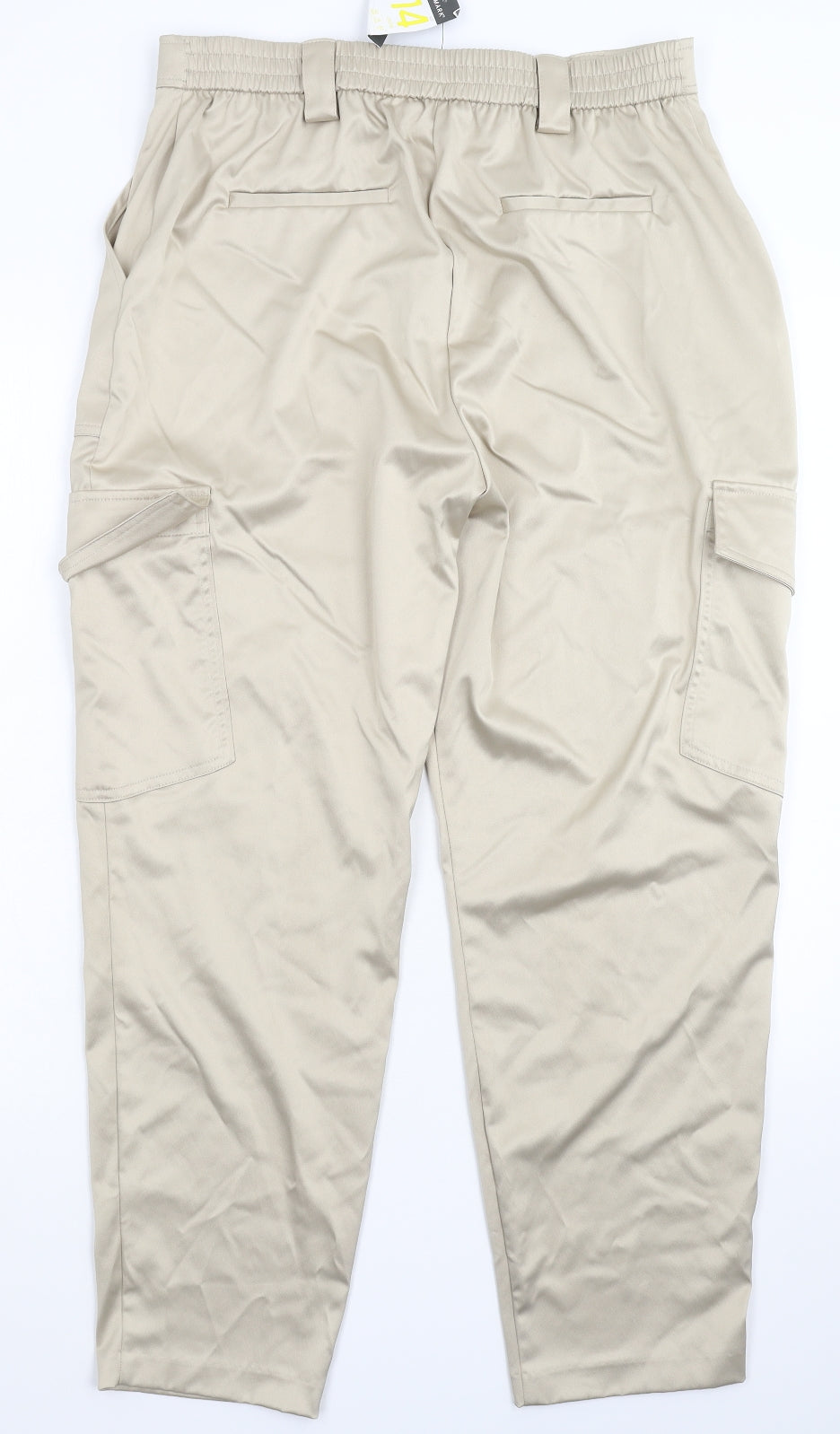 Primark Womens Beige   Cargo Trousers Size 14 L27 in