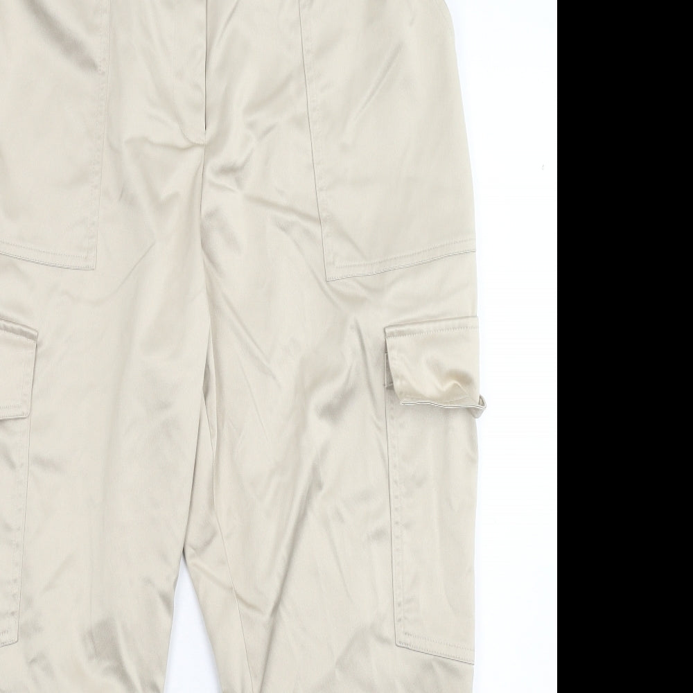 Primark Womens Beige   Cargo Trousers Size 14 L27 in