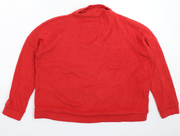 New Look Womens Red Fleece Pullover Jumper Size S
