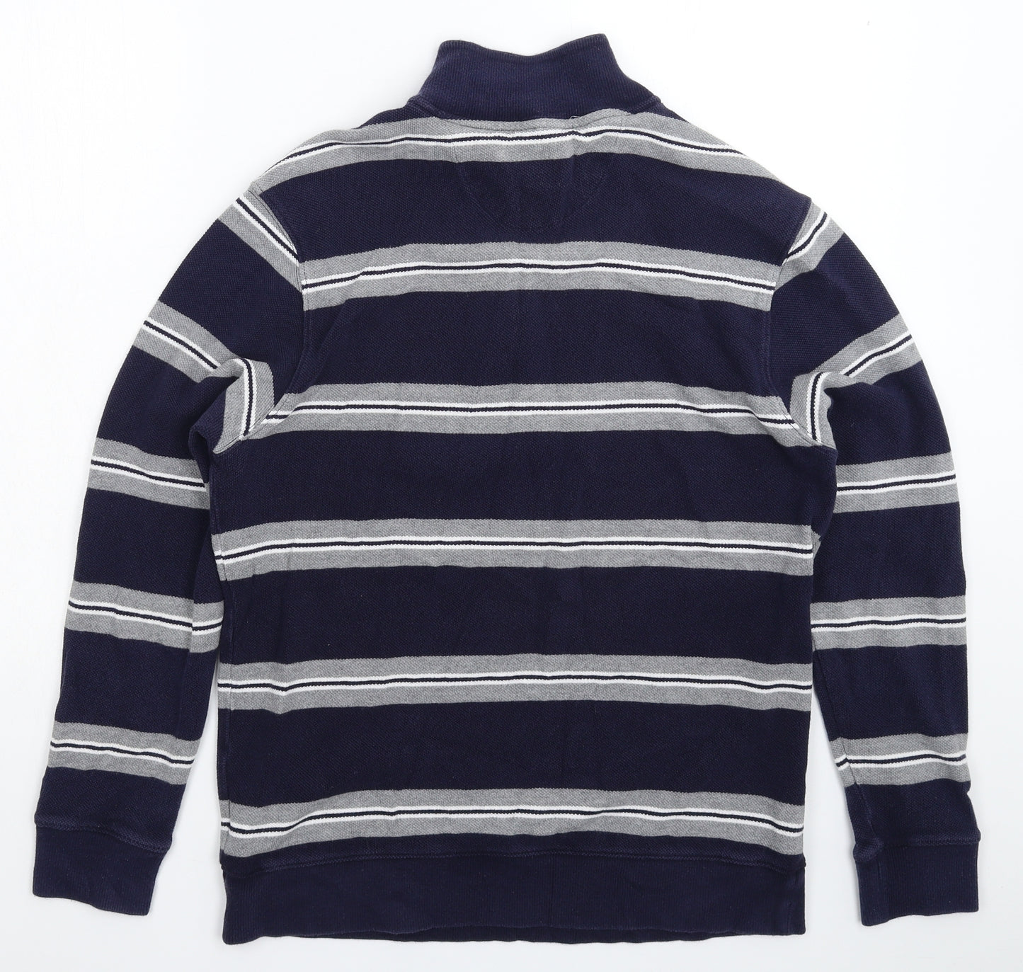 Blue Harbour Mens Blue Striped Knit Pullover Jumper Size M