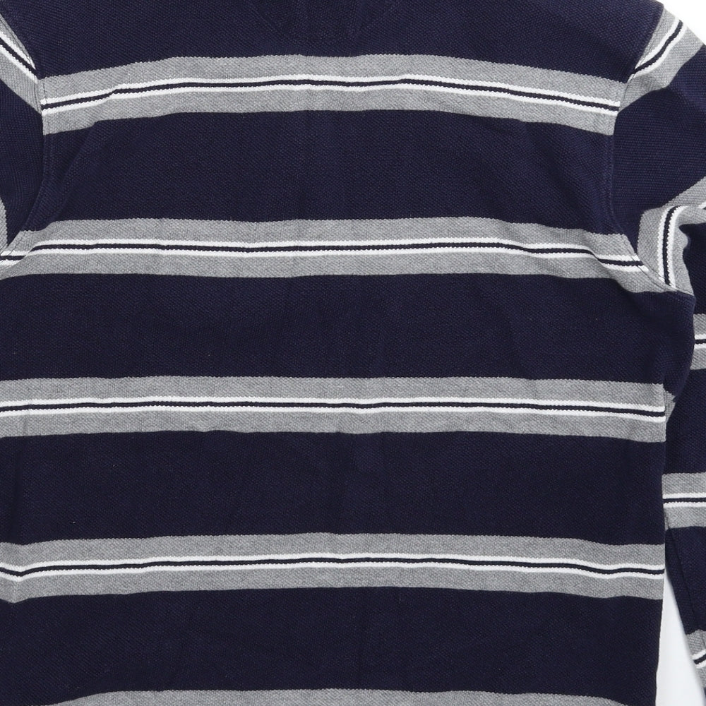 Blue Harbour Mens Blue Striped Knit Pullover Jumper Size M