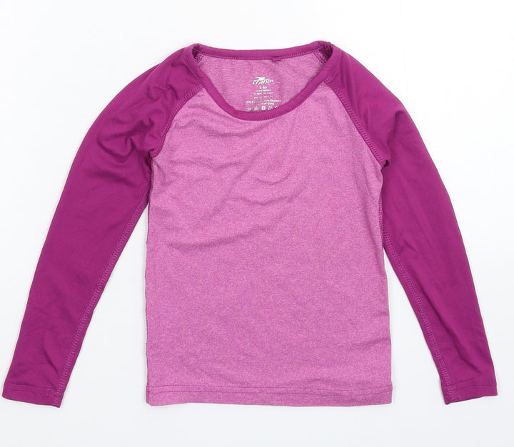 Crane Girls Purple   Basic T-Shirt Size 5-6 Years