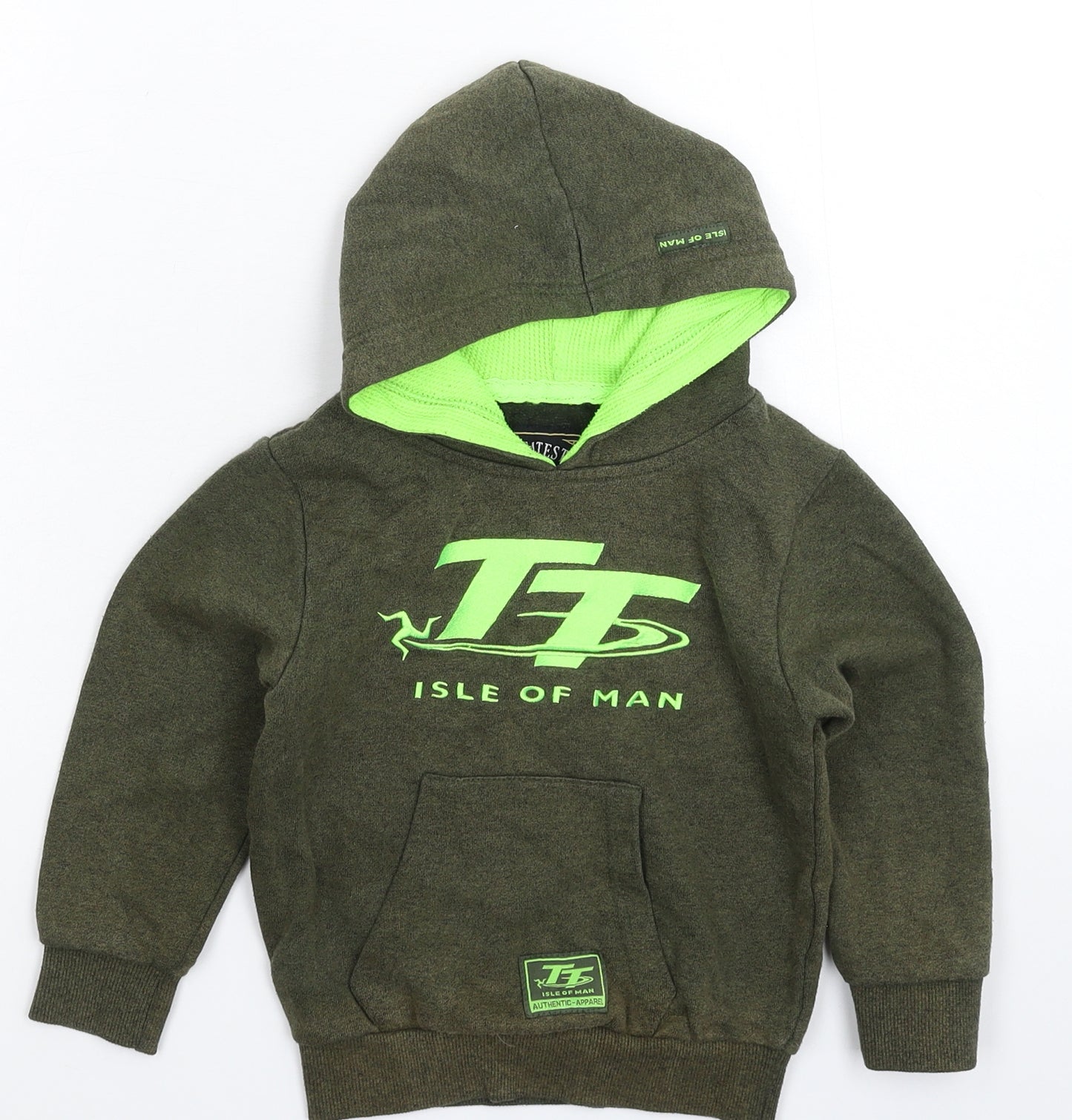 Isle of Man Boys Green   Pullover Hoodie Size 3-4 Years