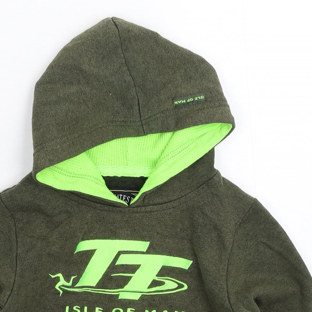 Isle of Man Boys Green   Pullover Hoodie Size 3-4 Years