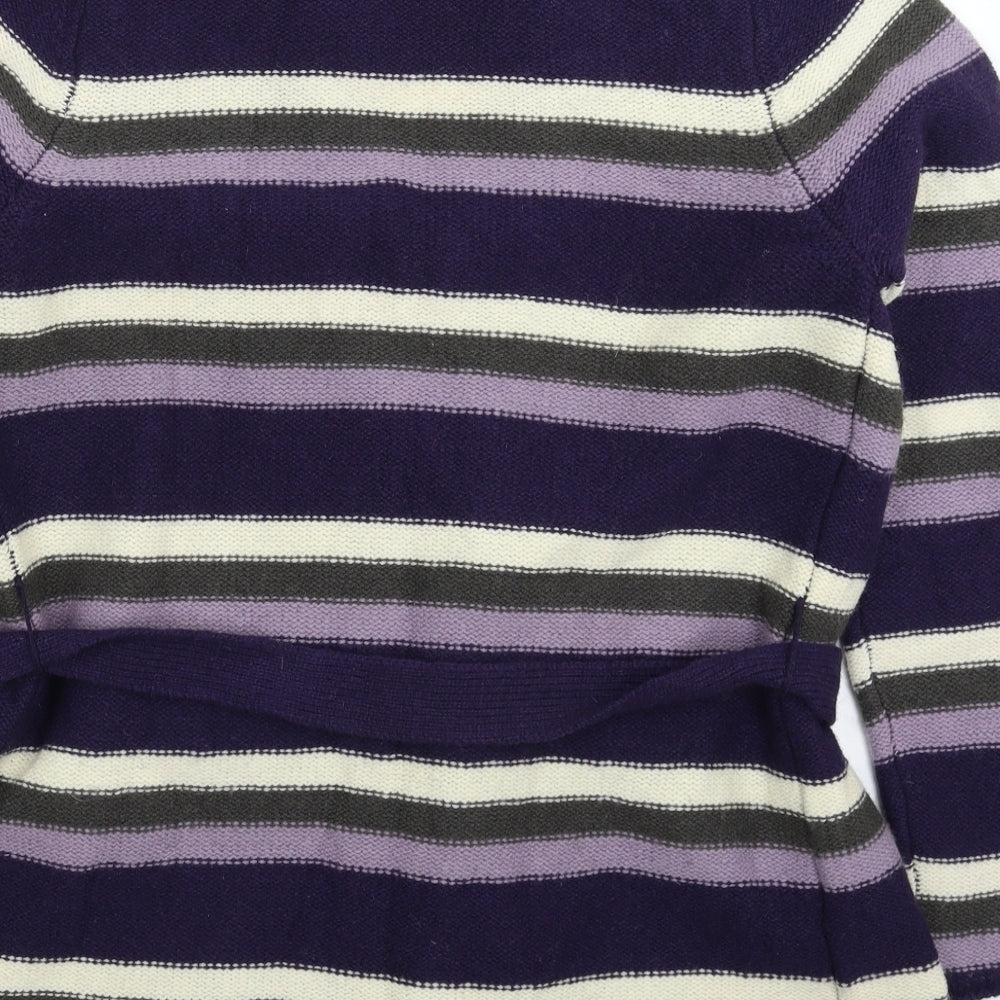 Hawkshead Womens Multicoloured Striped Knit Cardigan Jumper Size 16