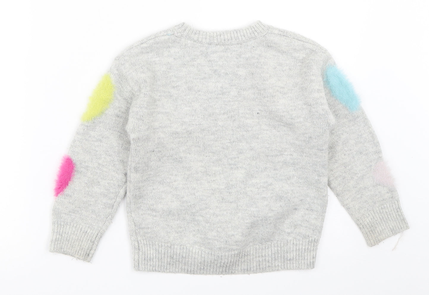F&F Girls Grey   Pullover Jumper Size 4-5 Years