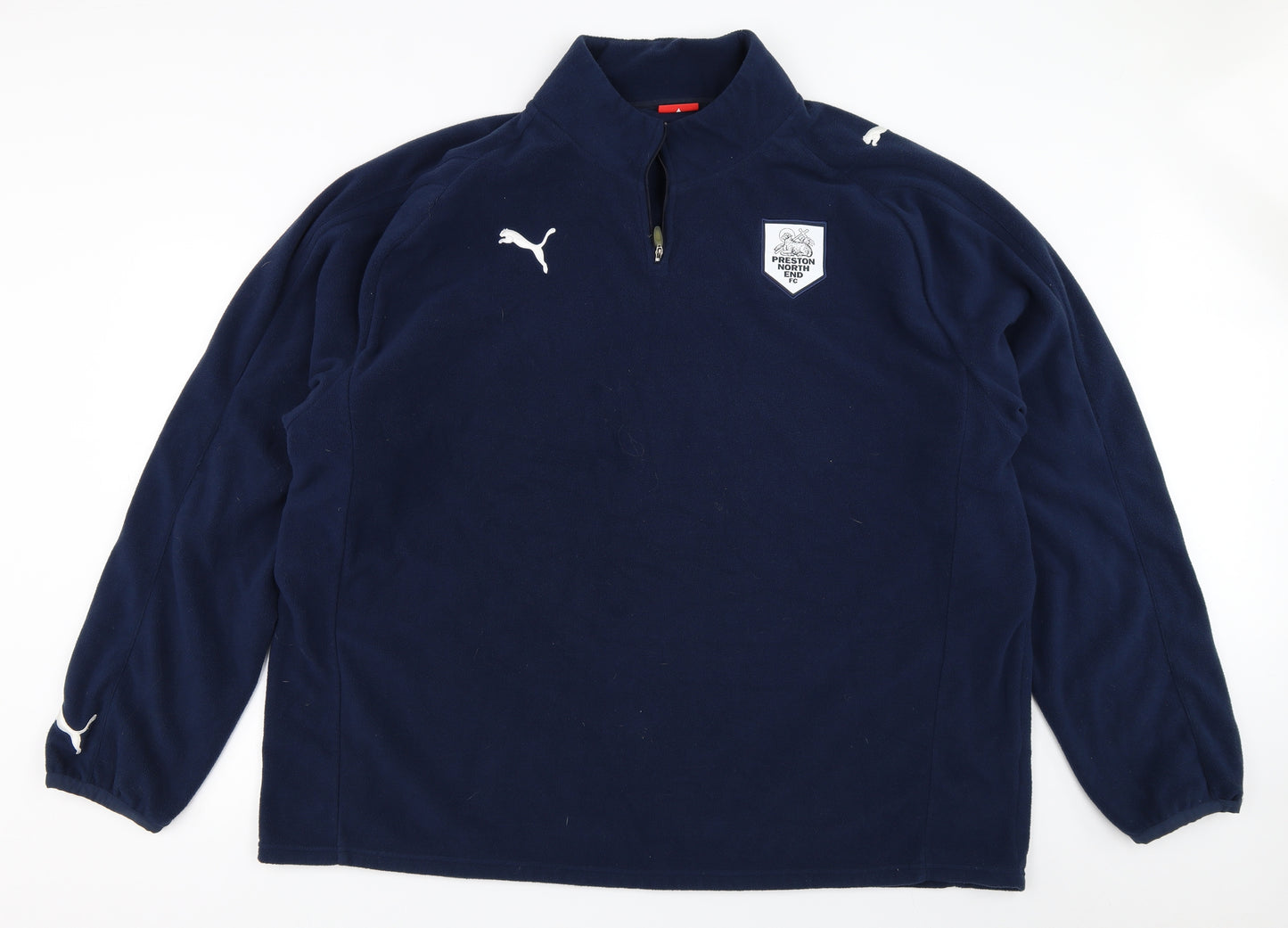 PUMA Mens Blue  Fleece Henley Sweatshirt Size 4XL  - preston north end