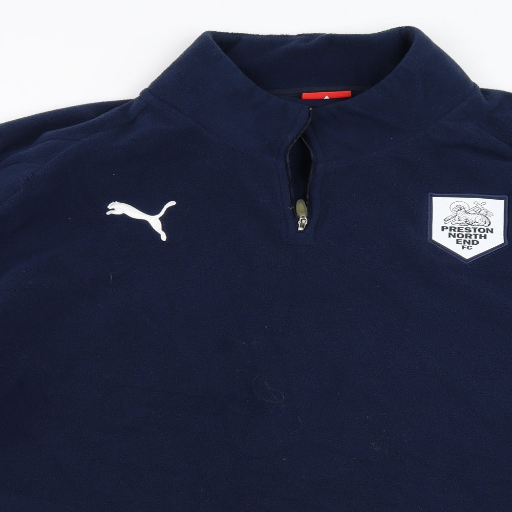 PUMA Mens Blue  Fleece Henley Sweatshirt Size 4XL  - preston north end