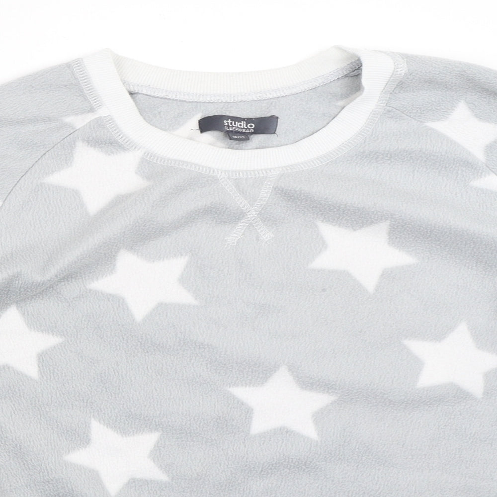 Studio Womens Grey Solid  Top Pyjama Top Size 12