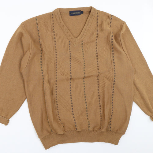 Peter Gribby Mens Brown   Pullover Jumper Size L