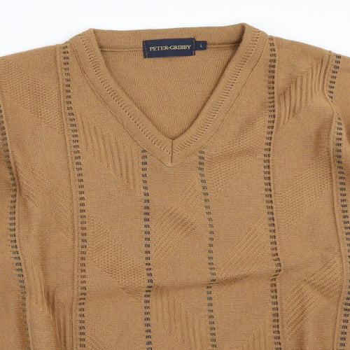 Peter Gribby Mens Brown   Pullover Jumper Size L