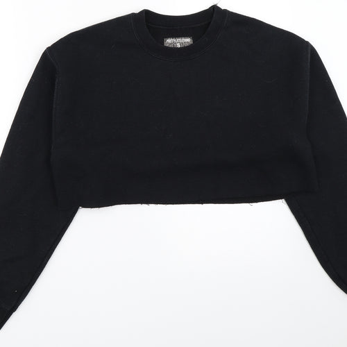 PRETTYLITTLETHING Womens Black   Pullover Sweatshirt Size S