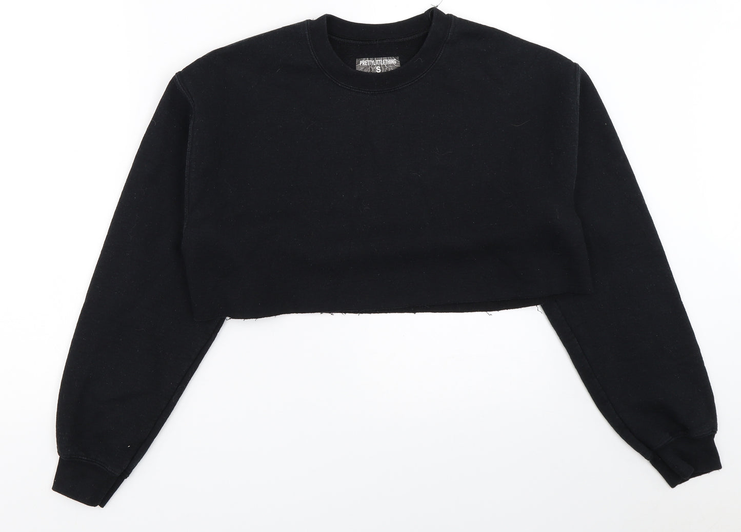 PRETTYLITTLETHING Womens Black   Pullover Sweatshirt Size S