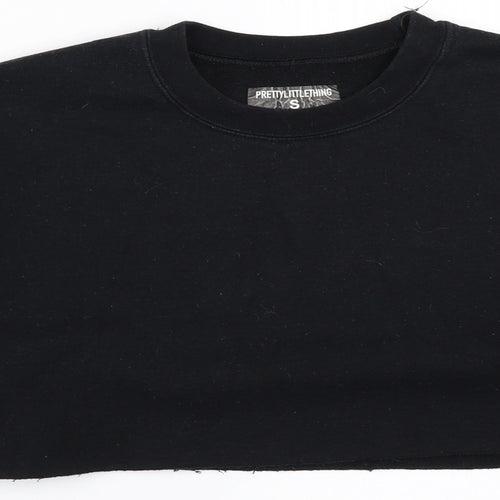 PRETTYLITTLETHING Womens Black   Pullover Sweatshirt Size S
