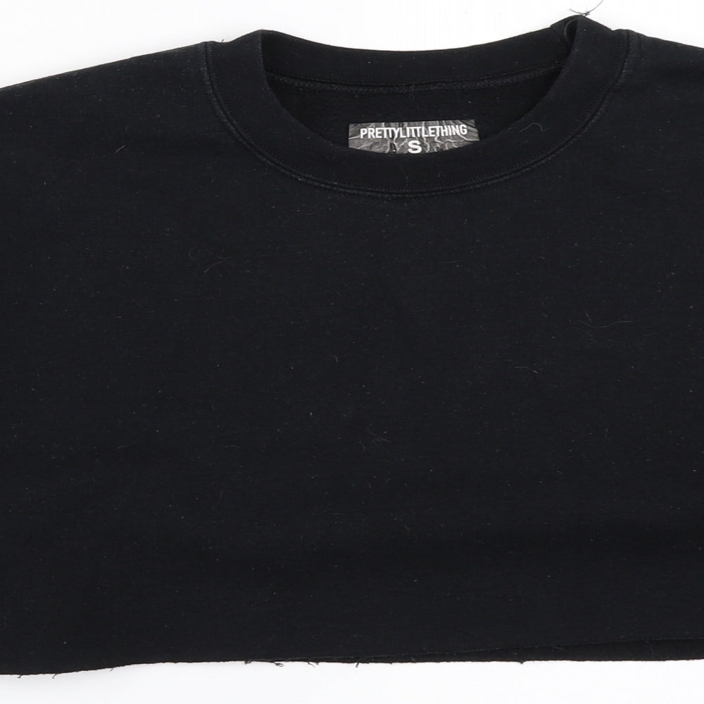 PRETTYLITTLETHING Womens Black   Pullover Sweatshirt Size S