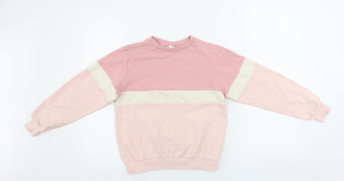 H&M  Girls Pink   Pullover Jumper Size 8-9 Years
