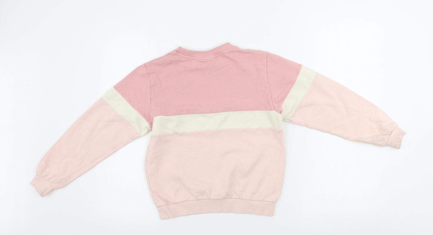 H&M  Girls Pink   Pullover Jumper Size 8-9 Years