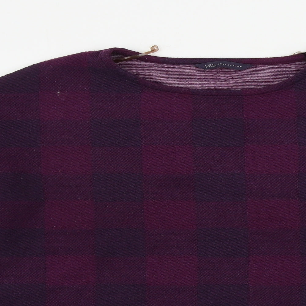 Marks and Spencer  Womens Purple Check  Jumper Dress  Size 12