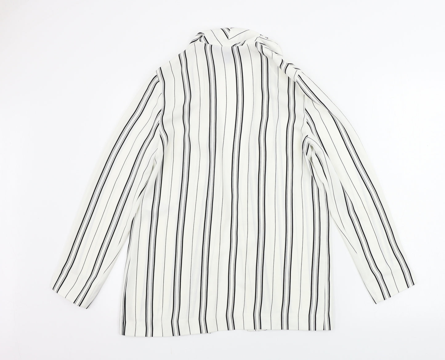New Look  Womens White Striped  Cardigan Jumper Size 6