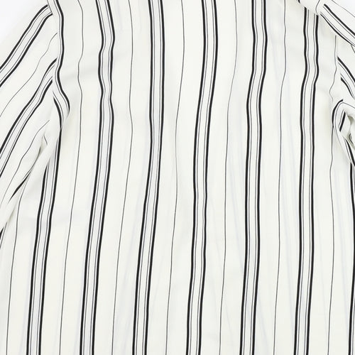 New Look  Womens White Striped  Cardigan Jumper Size 6