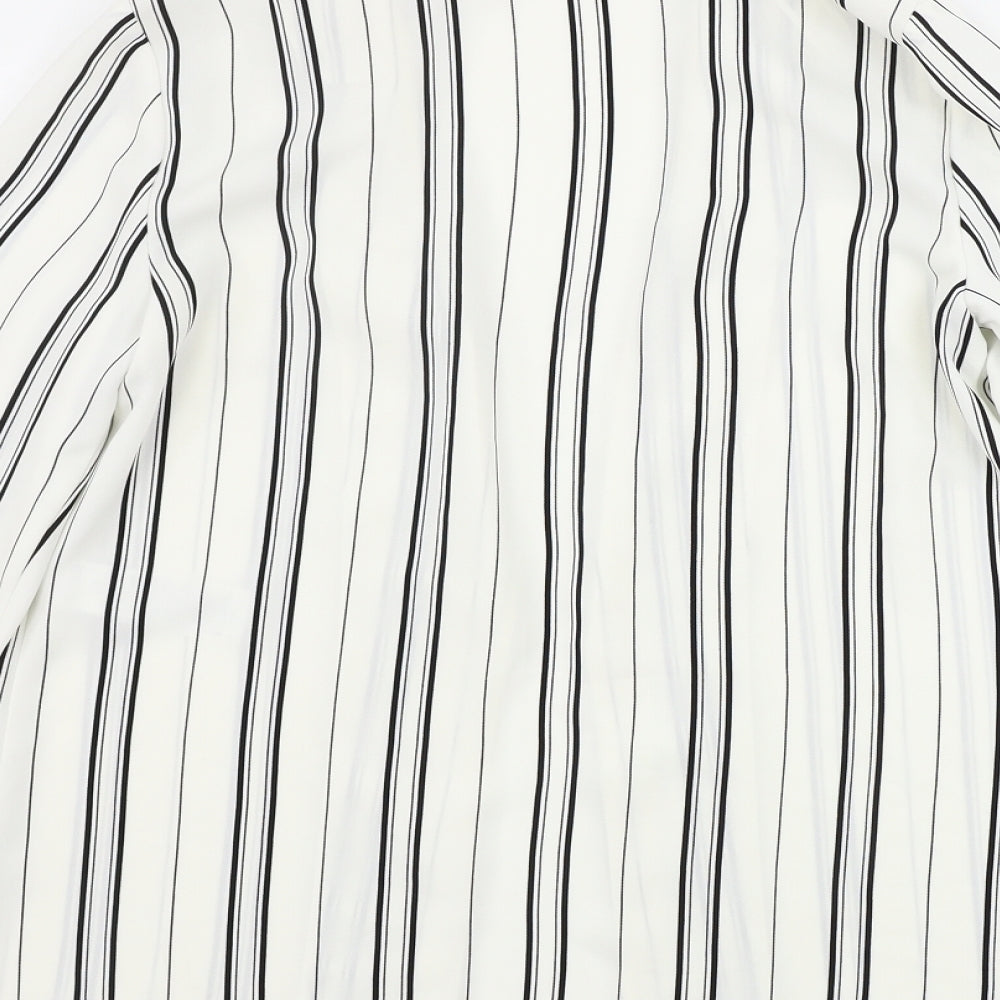New Look  Womens White Striped  Cardigan Jumper Size 6
