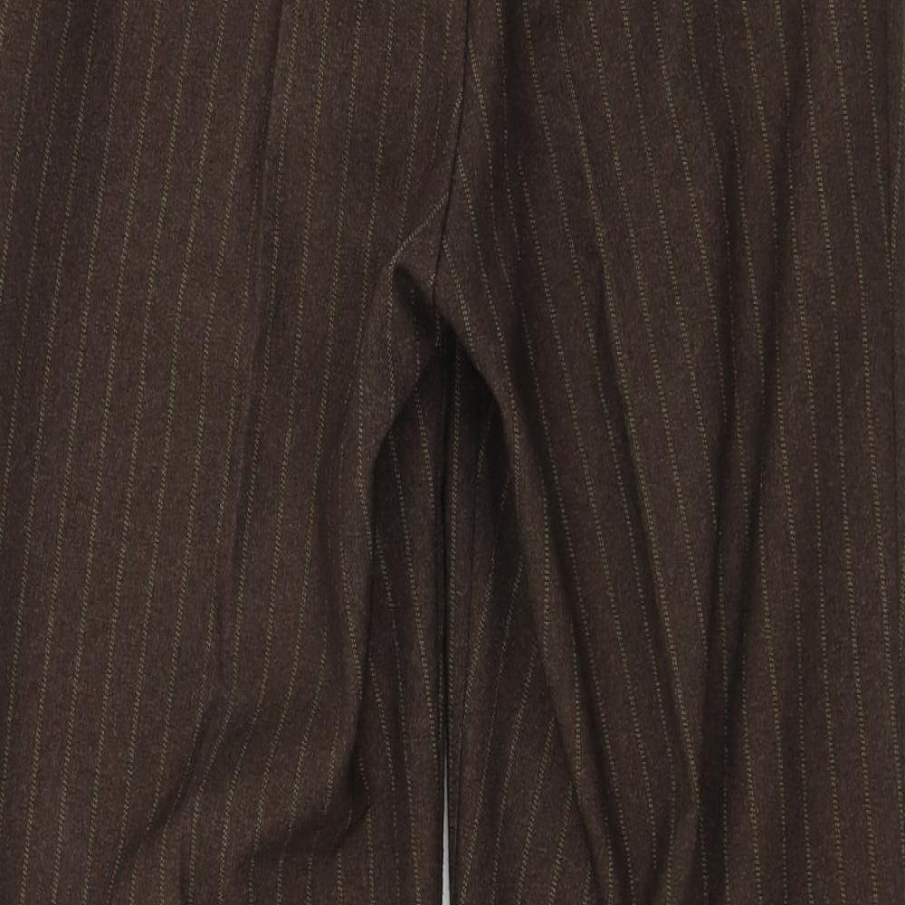 Preworn  Womens Brown Striped  Trousers  Size 30 in L28 in