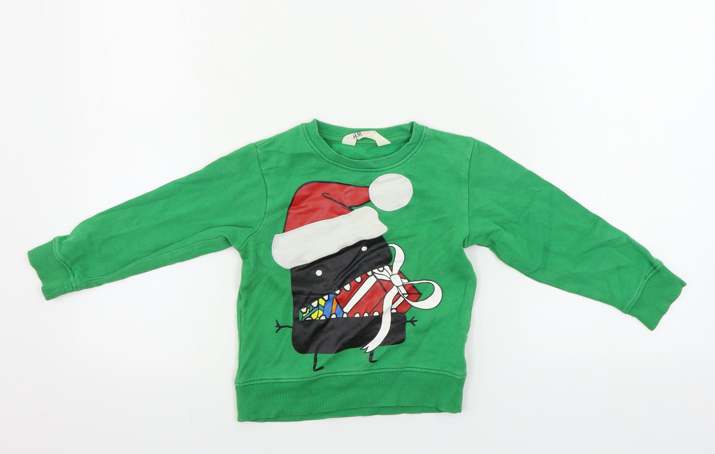 H&M  Boys Green   Pullover Jumper Size 2-3 Years  - Christmas Jumper