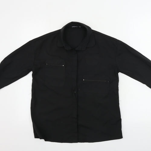 Boohoo  Womens Black   Basic Button-Up Size 6