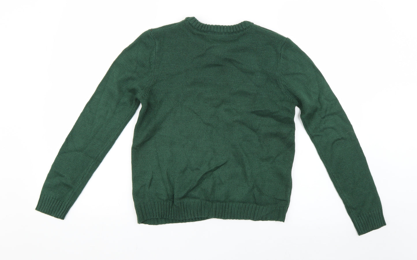 lily and dan Boys Green   Pullover Jumper Size 9-10 Years  - Christmas Jumper