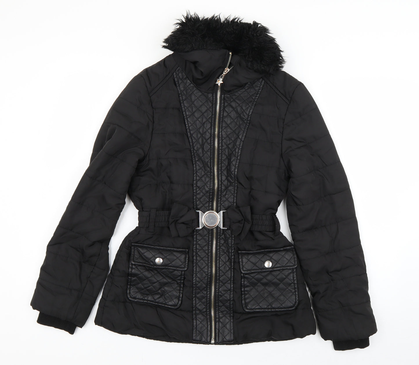 Debenhams Girls Black   Basic Coat Coat Size 11-12 Years