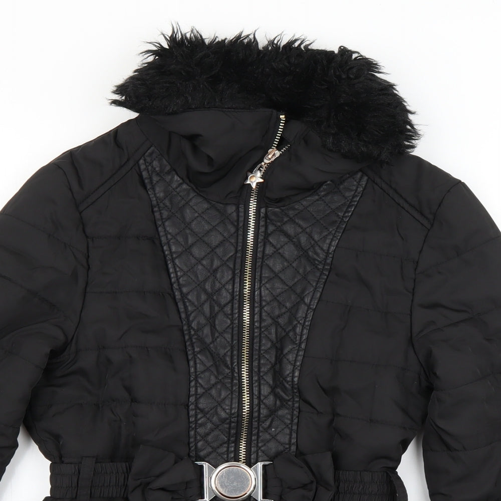 Debenhams Girls Black   Basic Coat Coat Size 11-12 Years