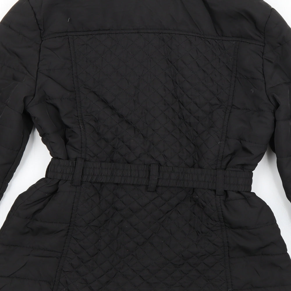 Debenhams Girls Black   Basic Coat Coat Size 11-12 Years