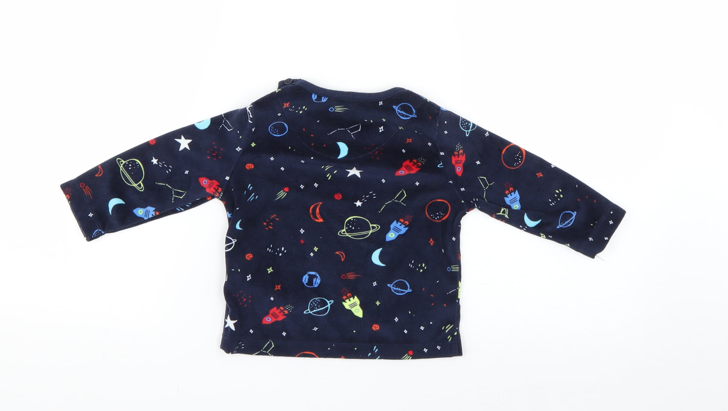 Primark Boys Blue Solid  Cami Pyjama Top Size 9-12 Months