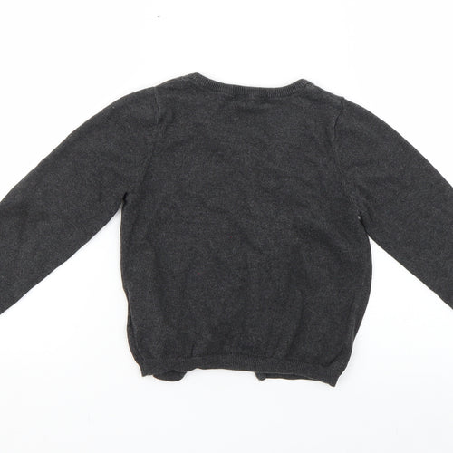 H&M Girls Grey   Cape Jumper Size 5-6 Years
