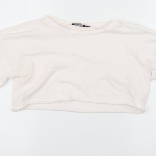 PRETTYLITTLETHING Womens White   Pullover Sweatshirt Size 6