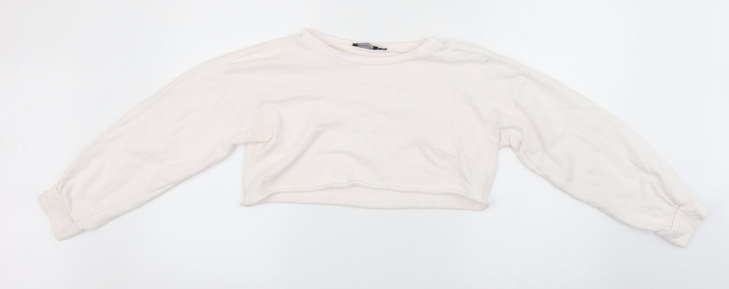 PRETTYLITTLETHING Womens White   Pullover Sweatshirt Size 6
