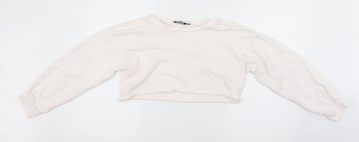 PRETTYLITTLETHING Womens White   Pullover Sweatshirt Size 6