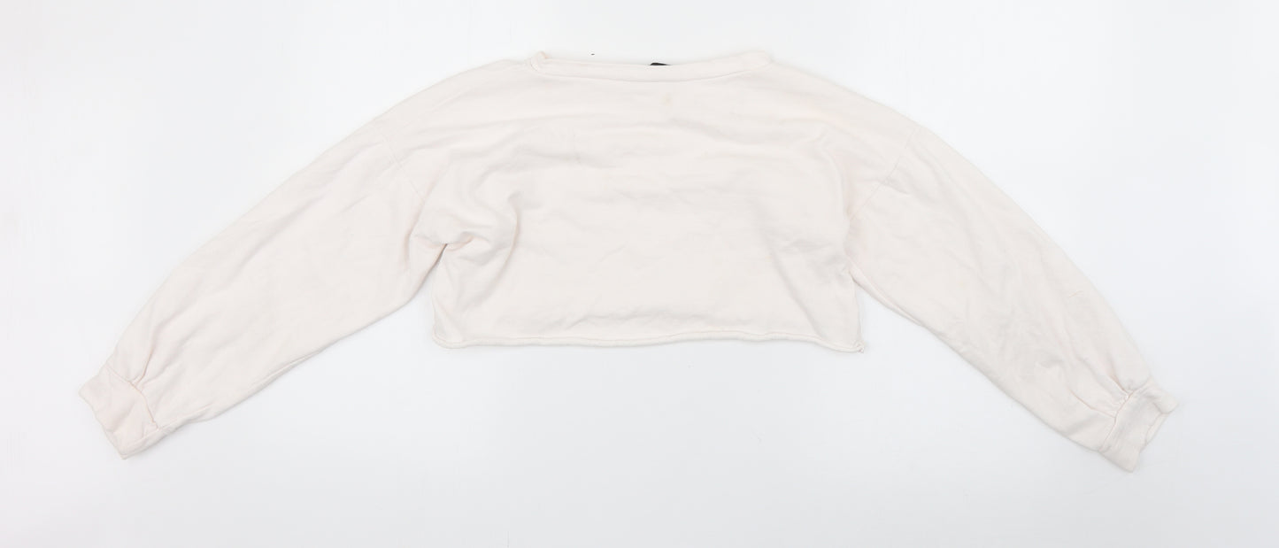 PRETTYLITTLETHING Womens White   Pullover Sweatshirt Size 6
