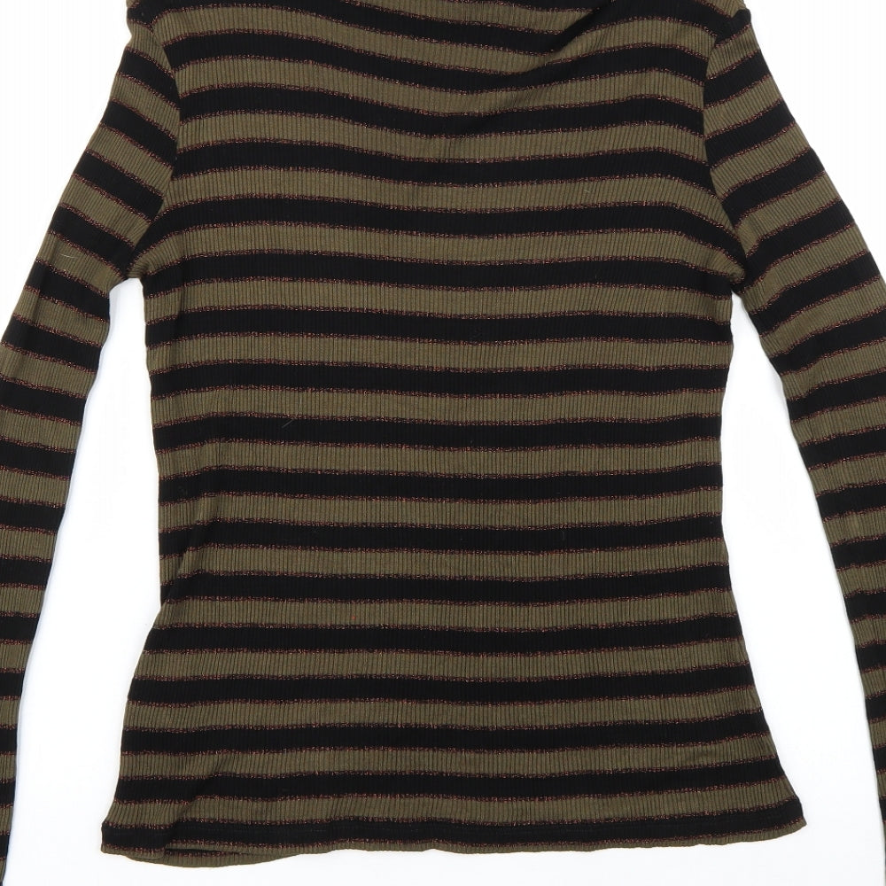 AllSaints Womens Multicoloured Striped  Pullover Jumper Size M